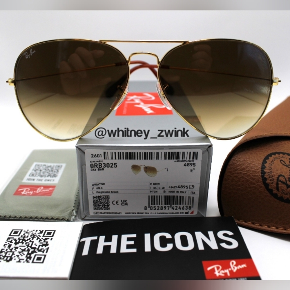 Ray-Ban Aviator Gradient Brown RB3025 58 / 62 - Picture 3 of 17